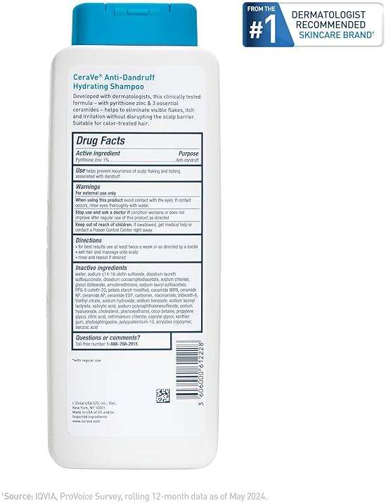 CeraVe Hydrating Anti Dandruff Shampoo, 1% Pyrithione Zinc Dandruff Treatment With Ceramides, Niacinamide & Hyaluronic Acid, Helps Eliminate Flakes & Provides Itchy Scalp Relief, Sulfate Free, 12 Oz - Image 11
