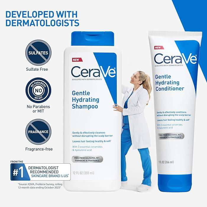 CeraVe Gentle Hydrating Conditioner, Hair Conditioner With Ceramides, Niacinamide & Hyaluronic Acid, Sulfate Free & Color Safe, Moisturizing Conditioner For All Hair & Scalp Types - Image 7