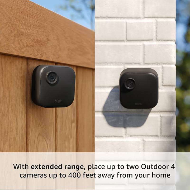 Blink Outdoor 4 XR – two-year battery wireless camera with 4x security coverage, 1000 ft open-air range or 400 ft with typical use — 4 camera system. - Image 3