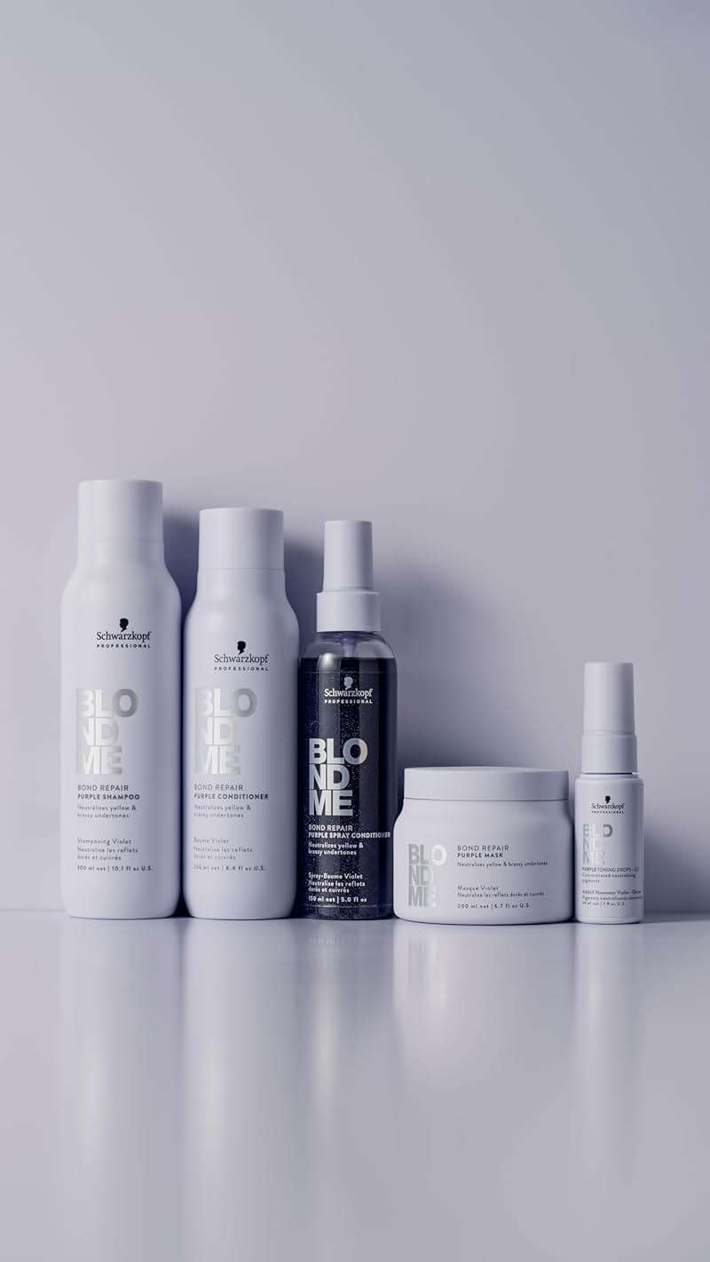 BlondMe Bond Repair Purple Shampoo for Blonde Hair | Neutralizes Yellow & Brassy Tones | Strengthens, Repairs, & Prevents Breakage | For Moisturized, Healthy-Looking Cool-Toned Blondes - Image 6