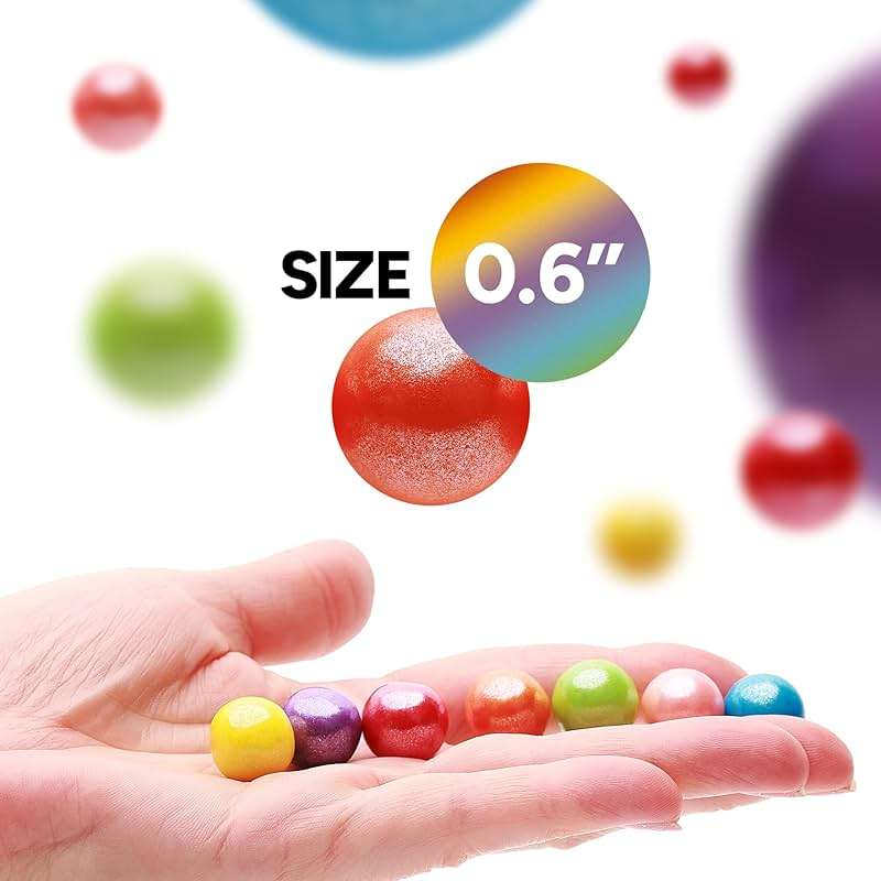 Shimmer Gumballs Pearl - Assorted Bubble Gum for Kids - Mix Fruit Flavored Gum 3.5 oz Chewing Gum - Nostalgic Valentines Candy for Party Favors Easter Basket Sweet Treats, 16mm (0.62 inch) - Image 3