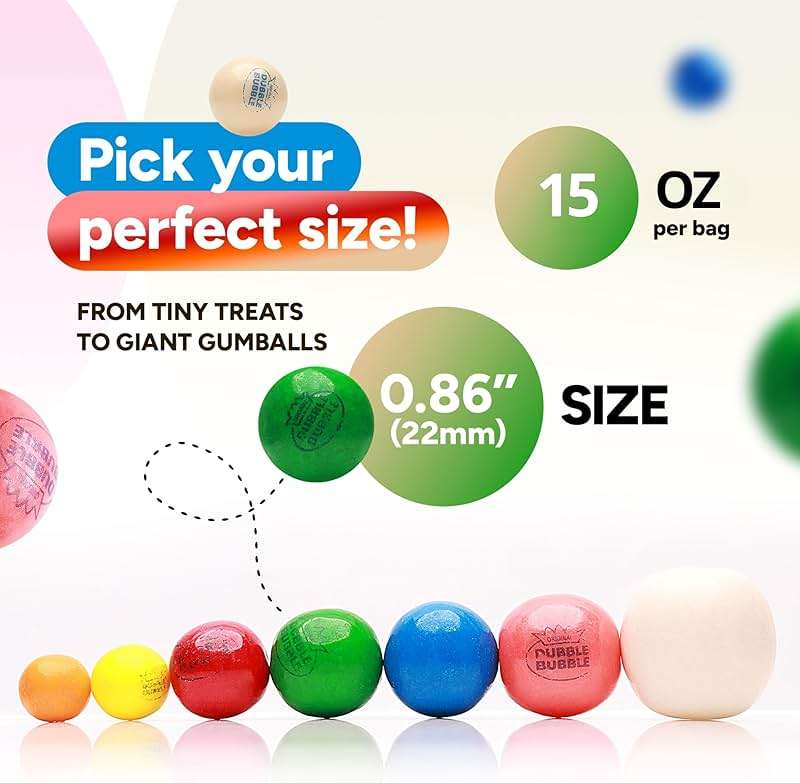 Gumballs for Gumball Machine – Mixed Fruit Flavored Chewing Gum 15 OZ, 0.86” Gumballs – Nostalgic Bubble Gum for Party Favors, Easter Baskets, Candy Bar & Sweet Treats - Image 3