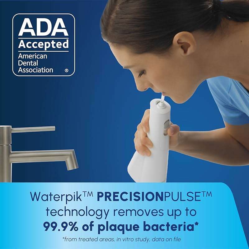 Waterpik Cordless 1100 Rechargeable Portable Water Flosser for Teeth Cleaning and Flossing, Travel, Braces Care, Healthier Gums, Waterproof for Shower, ADA Accepted, WF-30CD White, Packaging May Vary - Image 3