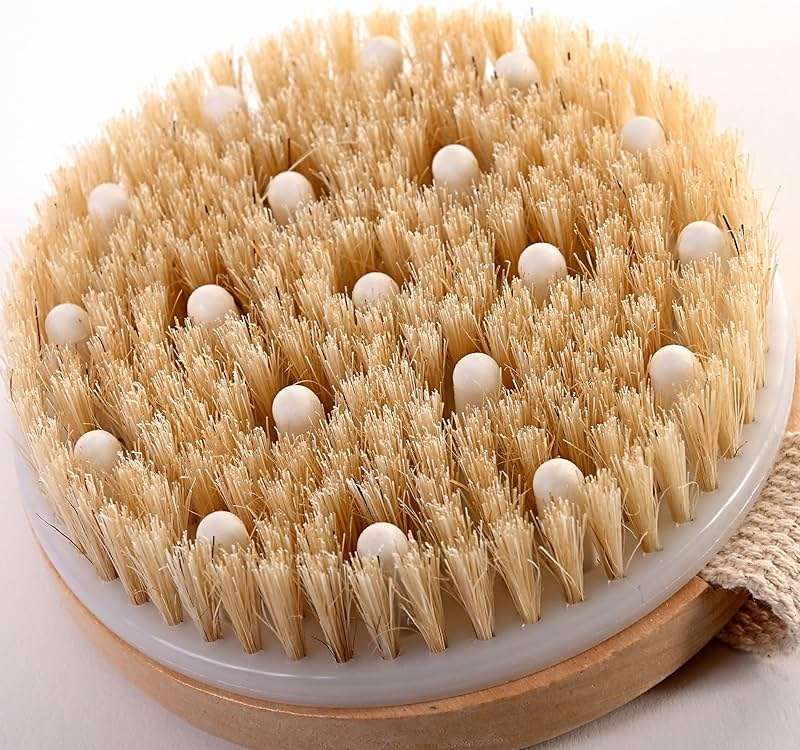 Large Dry Brushing Body Brush - Natural Boar Bristle Brush for Lymphatic Drainage, Cellulite, Blood Circulation - Skin Massage Nodes for Detox, Flawless Skin, Exfoliating Body Scrubber - Image 6