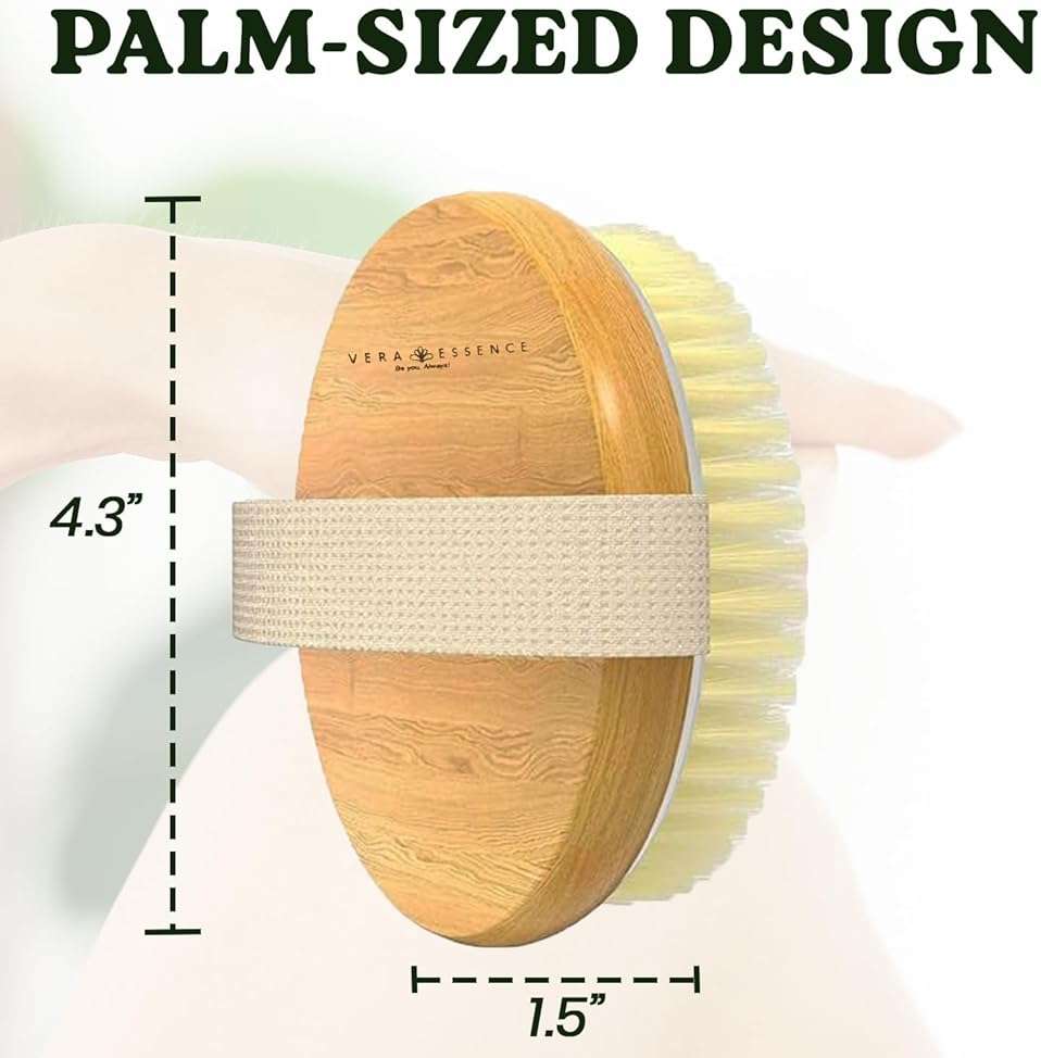 Large Dry Brushing Body Brush - Natural Boar Bristle Brush for Lymphatic Drainage, Cellulite, Blood Circulation - Skin Massage Nodes for Detox, Flawless Skin, Exfoliating Body Scrubber - Image 8