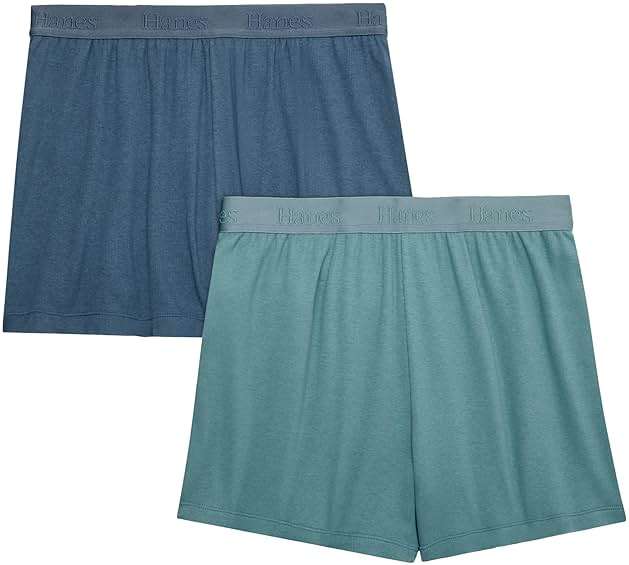 Hanes Women's Originals Pajama Shorts Pack, 2-Pack, Comfywear Pajamas for Women Set, Loungewear Clothing, Sleep Shorts - Image 1