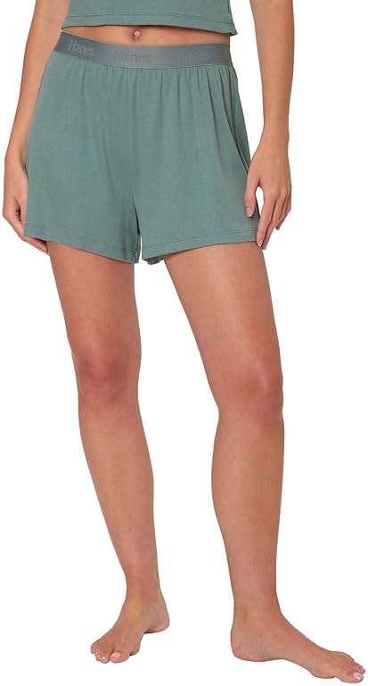 Hanes Women's Originals Pajama Shorts Pack, 2-Pack, Comfywear Pajamas for Women Set, Loungewear Clothing, Sleep Shorts - Image 2