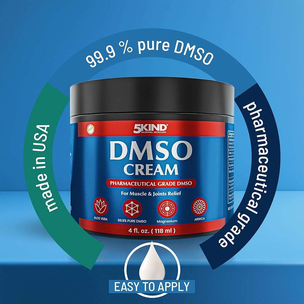 5Kind DMSO Cream for Pain Relief 4 fl oz - 99.9% Pure DMSO Pharmaceutical Grade Cream - Aloe Vera, Magnesium, Arnica & Menthol - Topical Muscle and Joint Pain Relief - Registered NDC - Made in USA - Image 11