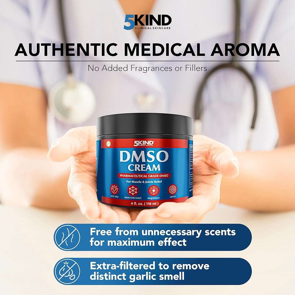 5Kind DMSO Cream for Pain Relief 4 fl oz - 99.9% Pure DMSO Pharmaceutical Grade Cream - Aloe Vera, Magnesium, Arnica & Menthol - Topical Muscle and Joint Pain Relief - Registered NDC - Made in USA - Image 12