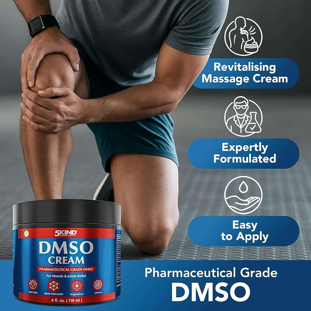 5Kind DMSO Cream for Pain Relief 4 fl oz - 99.9% Pure DMSO Pharmaceutical Grade Cream - Aloe Vera, Magnesium, Arnica & Menthol - Topical Muscle and Joint Pain Relief - Registered NDC - Made in USA - Image 6