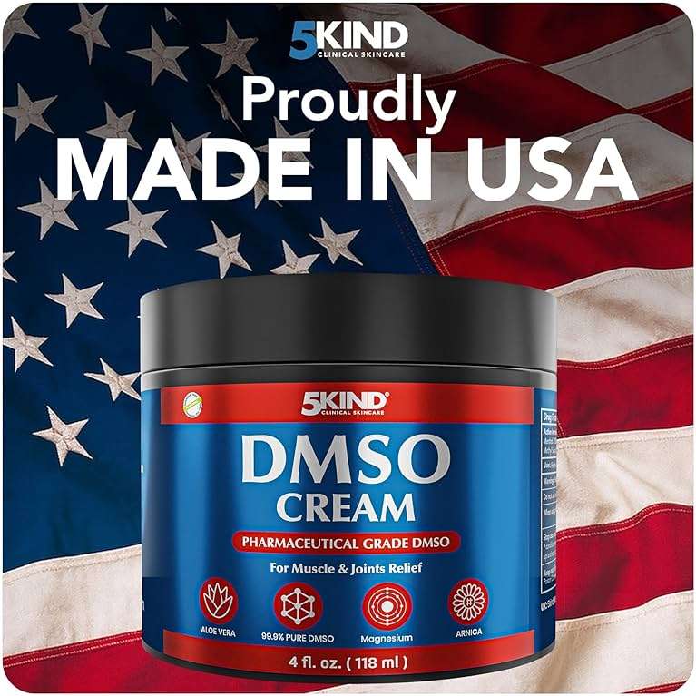 5Kind DMSO Cream for Pain Relief 4 fl oz - 99.9% Pure DMSO Pharmaceutical Grade Cream - Aloe Vera, Magnesium, Arnica & Menthol - Topical Muscle and Joint Pain Relief - Registered NDC - Made in USA - Image 7