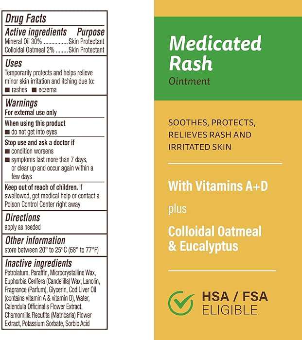 A+D Medicated Rash Ointment 1.5 oz– Relieves Rash & Skin Irritated Skin from Poison Ivy, Eczema, Beard, Bikini, Dry Skin, Chapped Skin, bug bites. Made with Colloidal Oatmeal - Image 2
