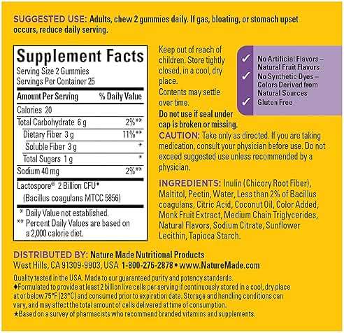 Nature Made Probiotic + Prebiotic Fiber Gummies for Daily Gut Health, Fiber Supplement, 50 Gummies - Image 5