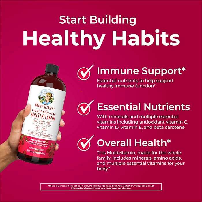MARYRUTH'S Liquid Morning Multivitamin Raspberry (32oz) & Liquid Nighttime Multimineral Coconut (15.22oz) | Sugar-Free, No Melatonin | Vegan, Non-GMO | Supports Sleep, Beauty, and Overall Health - Image 2