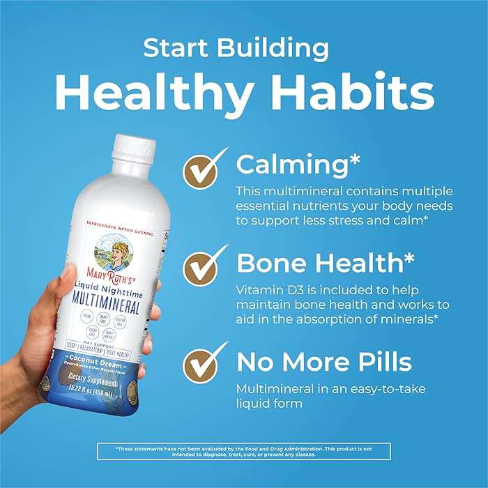 MARYRUTH'S Liquid Morning Multivitamin Raspberry (32oz) & Liquid Nighttime Multimineral Coconut (15.22oz) | Sugar-Free, No Melatonin | Vegan, Non-GMO | Supports Sleep, Beauty, and Overall Health - Image 3