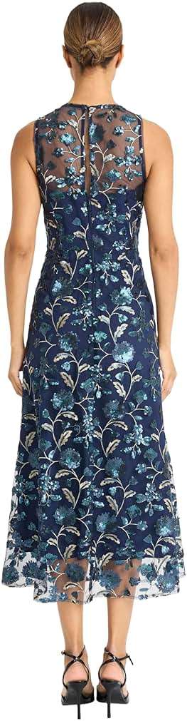 Maggy London Women's Women's Sleeveless High Neck Illusion Hem Lace A-line Formal Wedding Guest Dress - Image 3