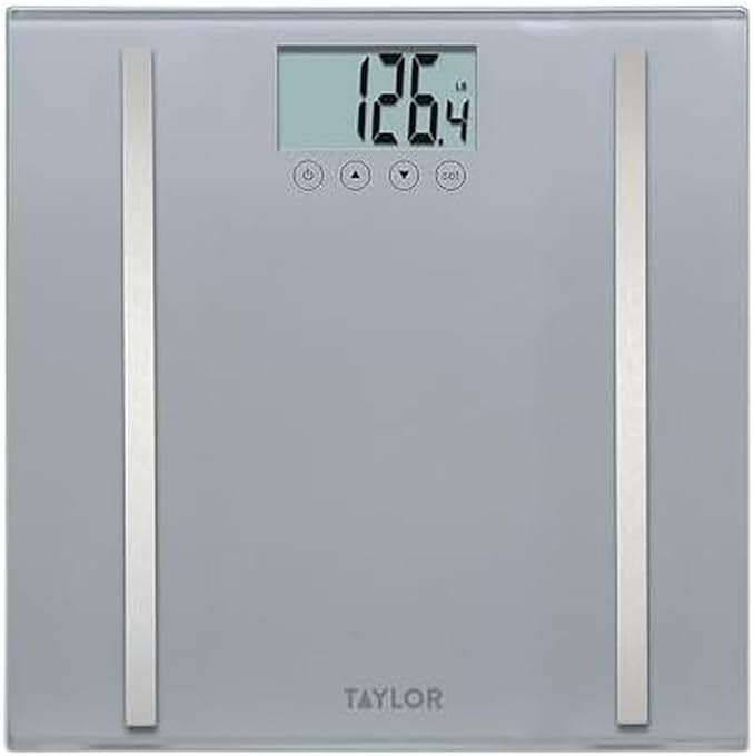 Taylor Digital Body Composition Scale, Bathroom Scale for Body Weight, Measures Body Fat, Body Water, and Muscle Mass Percentages, 8 User Recognition, 400 lb Capacity, Charcoal - Image 1