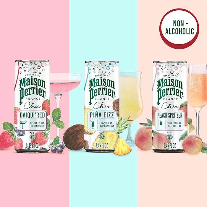 Maison Perrier Chic Variety Pack Flavored Sparkling Beverage, Low Calorie, Mocktails, 12-Pack - Image 3