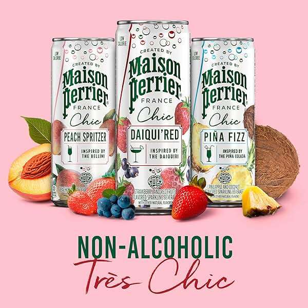 Maison Perrier Chic Variety Pack Flavored Sparkling Beverage, Low Calorie, Mocktails, 12-Pack - Image 7