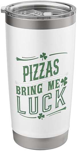 Pizzas Bring Me Luck St Patricks Day Shenanigans Stainless Steel Insulated Tumbler - Image 1