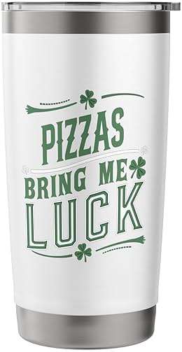 Pizzas Bring Me Luck St Patricks Day Shenanigans Stainless Steel Insulated Tumbler - Image 4
