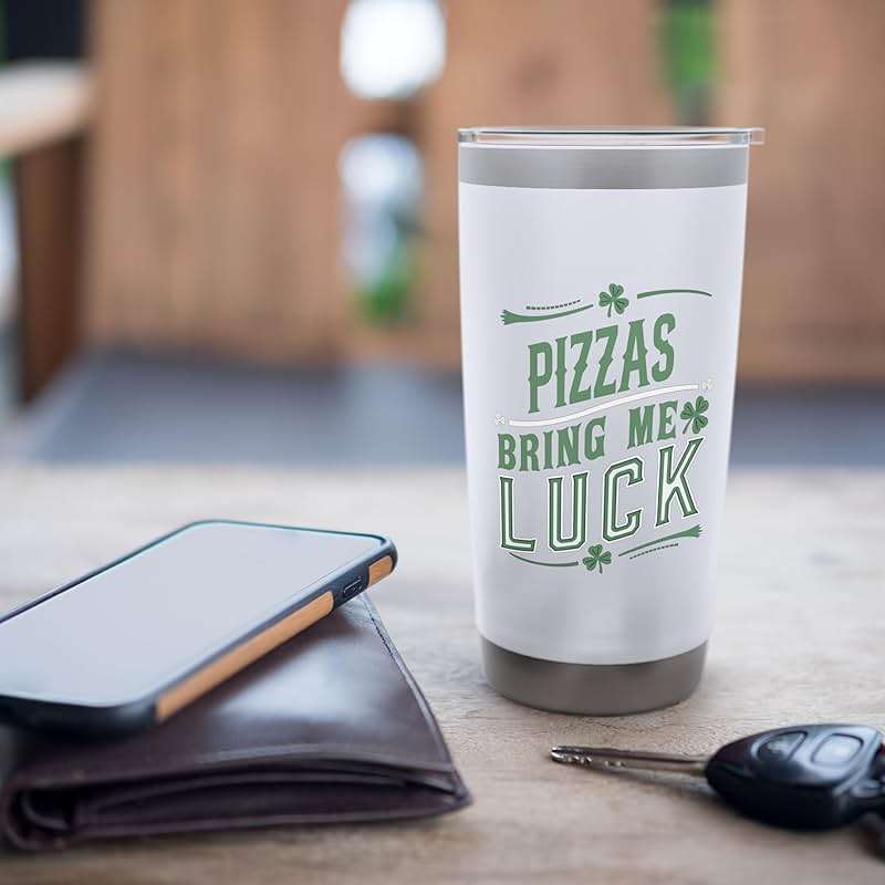 Pizzas Bring Me Luck St Patricks Day Shenanigans Stainless Steel Insulated Tumbler - Image 7