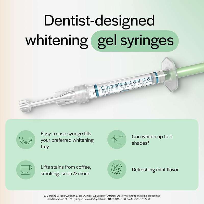Opalescence 35% CP Mint - Gel Syringes Teeth Whitening - Refill Kit (4 Syringes) Carbamide Peroxide Gel. Made by Ultradent. Tooth Whitening Refill Syringes with Toothbrush. 5197-2tb - Image 2