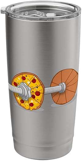Bodybuilding Dumbbell for Pizza Lovers Stainless Steel Insulated Tumbler - Image 1