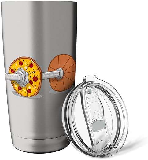 Bodybuilding Dumbbell for Pizza Lovers Stainless Steel Insulated Tumbler - Image 6