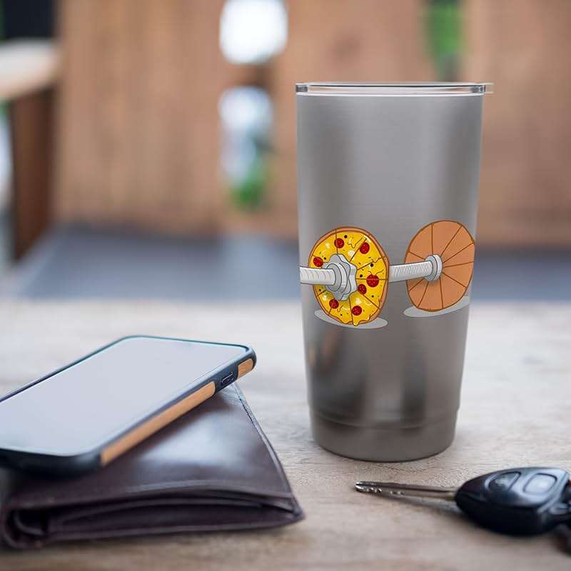 Bodybuilding Dumbbell for Pizza Lovers Stainless Steel Insulated Tumbler - Image 7