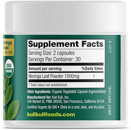 KULI KULI Organic Pure Moringa Capsules, 60 CT - Image 2