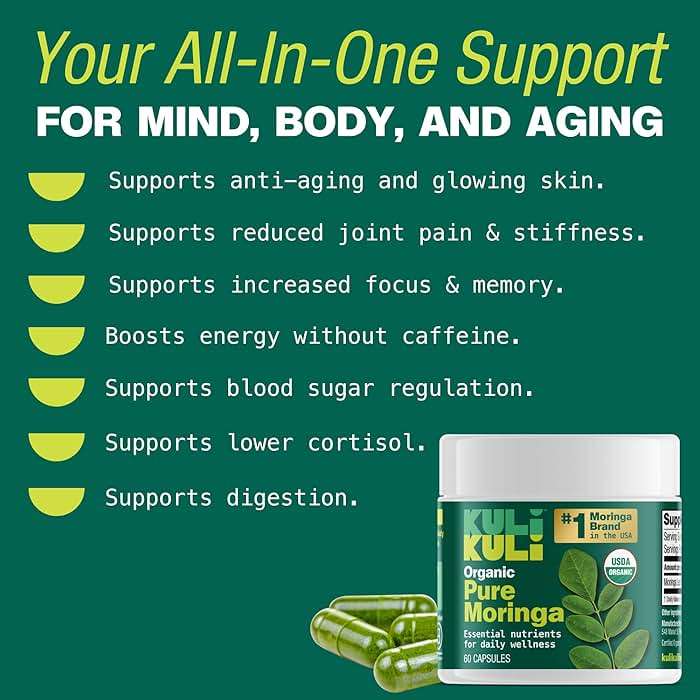 KULI KULI Organic Pure Moringa Capsules, 60 CT - Image 5