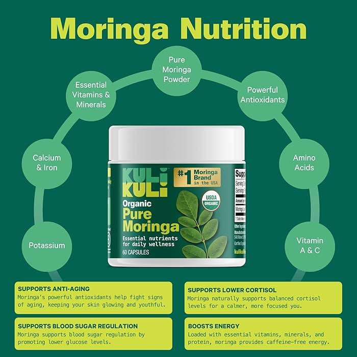 KULI KULI Organic Pure Moringa Capsules, 60 CT - Image 7