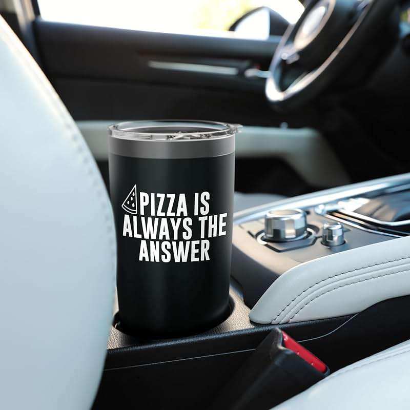 Pizza Lover Funny - Pizza Is Always The Answer Stainless Steel Insulated Tumbler - Image 2