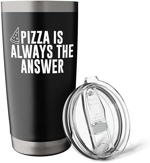 Pizza Lover Funny - Pizza Is Always The Answer Stainless Steel Insulated Tumbler - Image 6