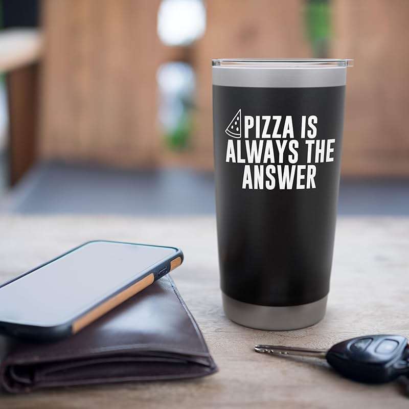 Pizza Lover Funny - Pizza Is Always The Answer Stainless Steel Insulated Tumbler - Image 7