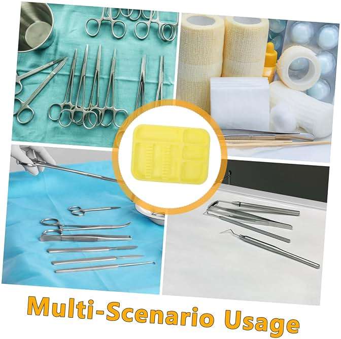 CIYODO 2pcs Portable Plastic Instrument Tray Divided Tool Plates for Organized Storage Vibrant Colors for Oral Care and Versatile Use - Image 3