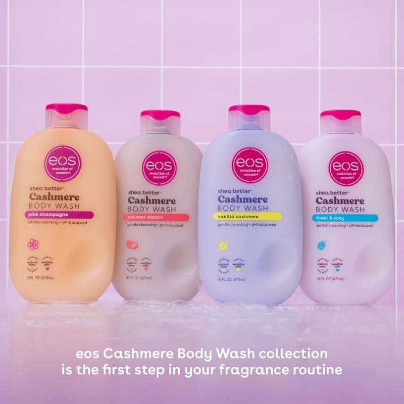 Bundle of eos Shea Better Cashmere Body Wash- Vanilla Cashmere, Coconut Waters, Fresh & Cozy, Pink Champagne - Image 5