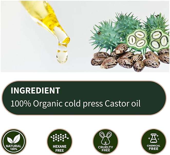 GAJACO Organic Castor Oil Eyelash Growth Serum For Eyelashes and Eyebrows with Mascara Tube Filled with Premium Cold Pressed, Hexane Free Castor Oil - Image 5