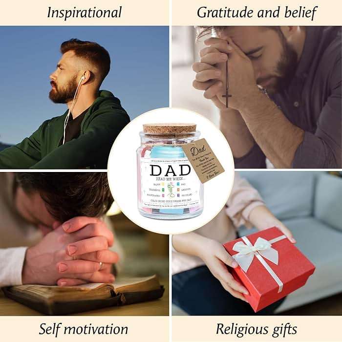 NewEleven Fathers Day Gift For Dad From Daughter, Son - Bible Verse Jar For Father, Inspirational Scripture Jar With 92 Bible Verses, Decorative Christian Gift For New Dad - Image 5