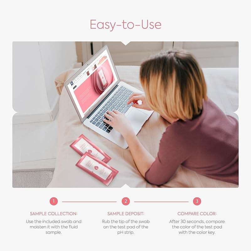 Vaginal pH Test Kit for Women, At-Home Feminine pH Screening Strips with Sterile Swabs, 30-Second Results, Individually Wrapped, 3 Tests - Image 5