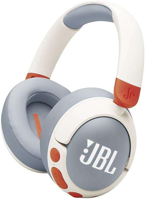 JBL Junior 470NC - Wireless Over-Ear Noise Cancelling Kids Headphones with JBL Safe Sound (<85dB), Fit for Kids, Parental Control with Customizable Volume & Playtime and 50Hr Battery Life (White) - Image 1