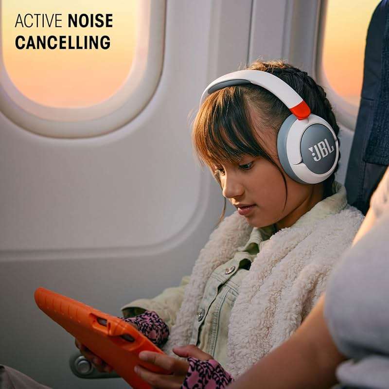 JBL Junior 470NC - Wireless Over-Ear Noise Cancelling Kids Headphones with JBL Safe Sound (<85dB), Fit for Kids, Parental Control with Customizable Volume & Playtime and 50Hr Battery Life (White) - Image 5