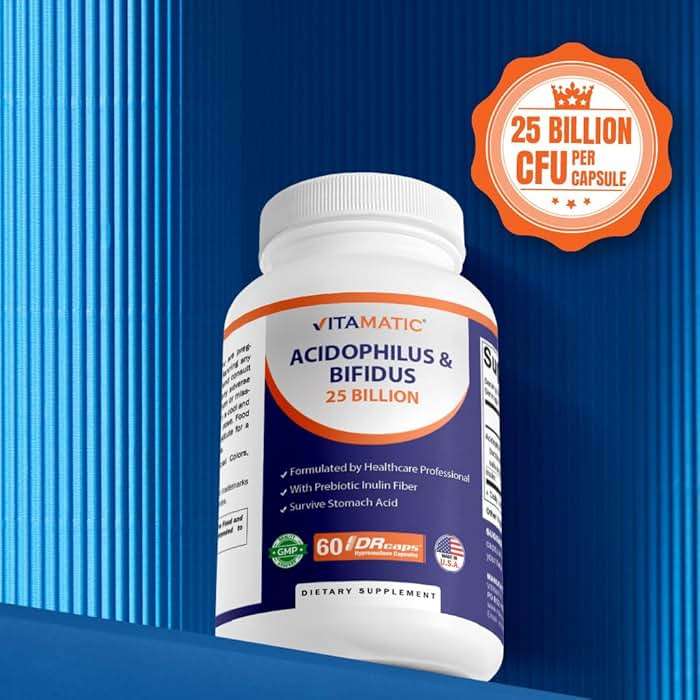 Vitamatic Acidophilus Bifidus 25 Billion DR Capsule - 60 Count - Digestive Support - Made with Prebiotic Inulin Fiber - Image 8