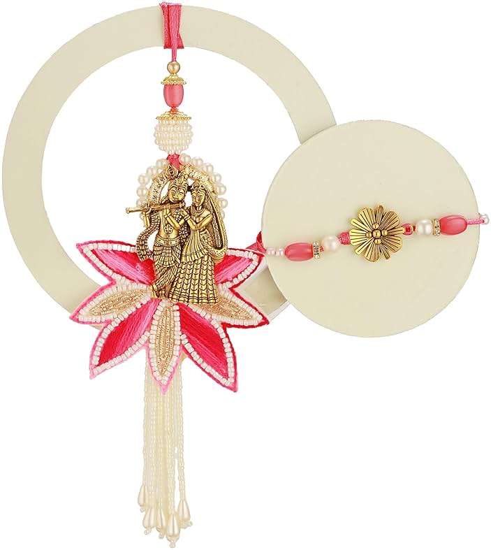 TIED RIBBONS Rakhi for Brother and Bhabhi Rakhi Set for Bhai Bhabhi Rakhi for Bhaiya Bhabhi with Gift - Lumba Rakhi for Bhabhi and Raksha Bandhan and Roli Tikka - Image 1