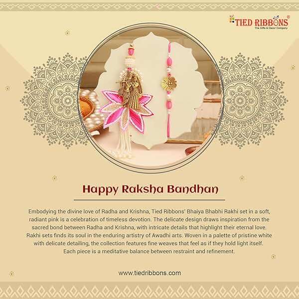 TIED RIBBONS Rakhi for Brother and Bhabhi Rakhi Set for Bhai Bhabhi Rakhi for Bhaiya Bhabhi with Gift - Lumba Rakhi for Bhabhi and Raksha Bandhan and Roli Tikka - Image 7
