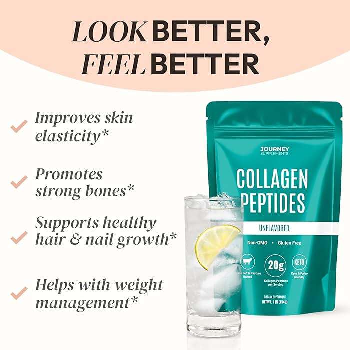 Journey Supplements Collagen Peptides Powder, Unflavored, 1 lb – Supports Hair, Skin, Nail, Bone & Joint Health – Hydrolyzed, Grass-Fed, Gluten-Free, Keto-Friendly, Zero Sugar Protein Supplement. - Image 4