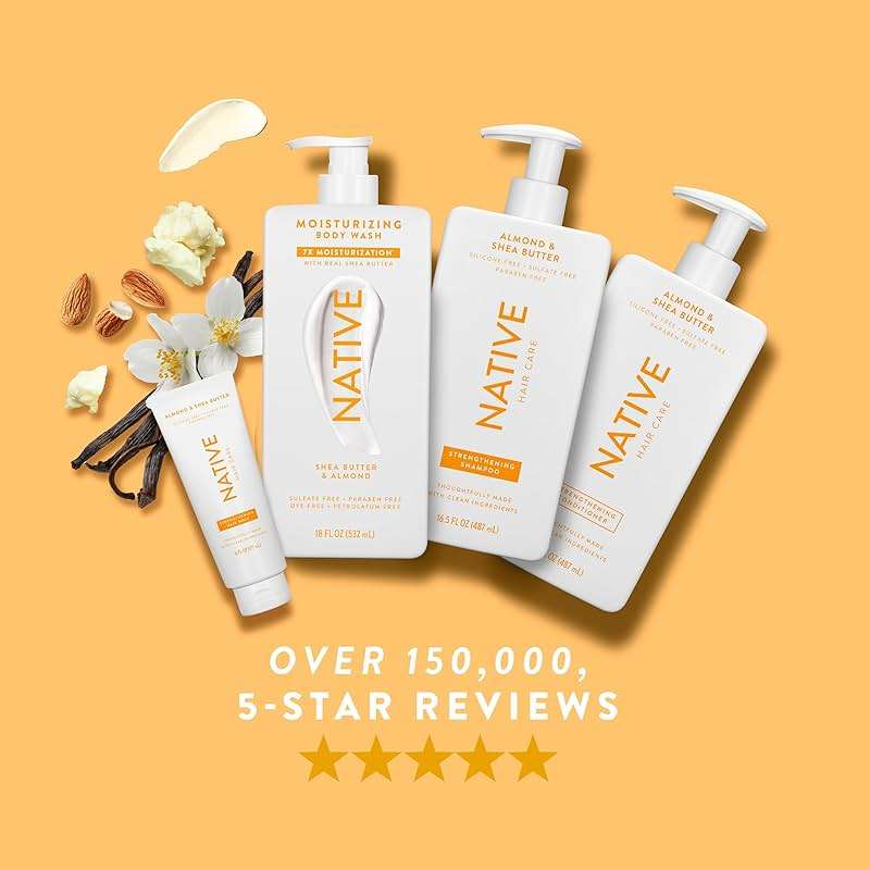 Native Moisturizing Body Wash Contains Naturally Derived Ingredients | For Women & Men, Sulfate, Paraben, & Dye Free Leaving Skin Soft and Hydrated | Shea Butter & Almond 18 oz - Image 8