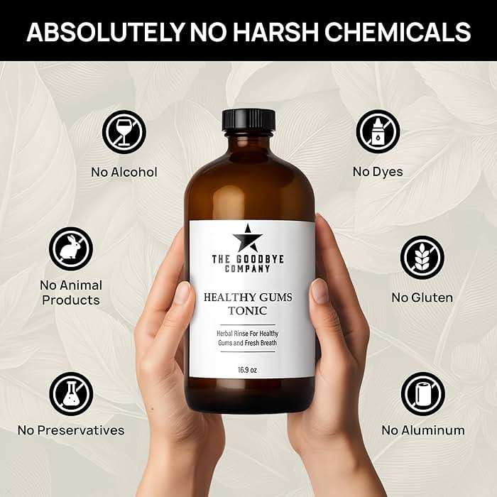 The Goodbye Company Healthy Gum Rinse – Handcrafted Natural Mouthwash for Bleeding Gums, Receding Gums & Fresh Breath | Organic Herbal Blend with Essential Oils | Small Batch Made in Florida - Image 5