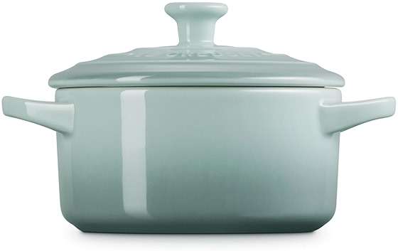 Le Creuset Stoneware Mini Round Cocotte, 24 oz., Sea Salt - Image 3